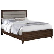 Welsley 50-inch Upholstered Queen Bed Walnut - detail 3