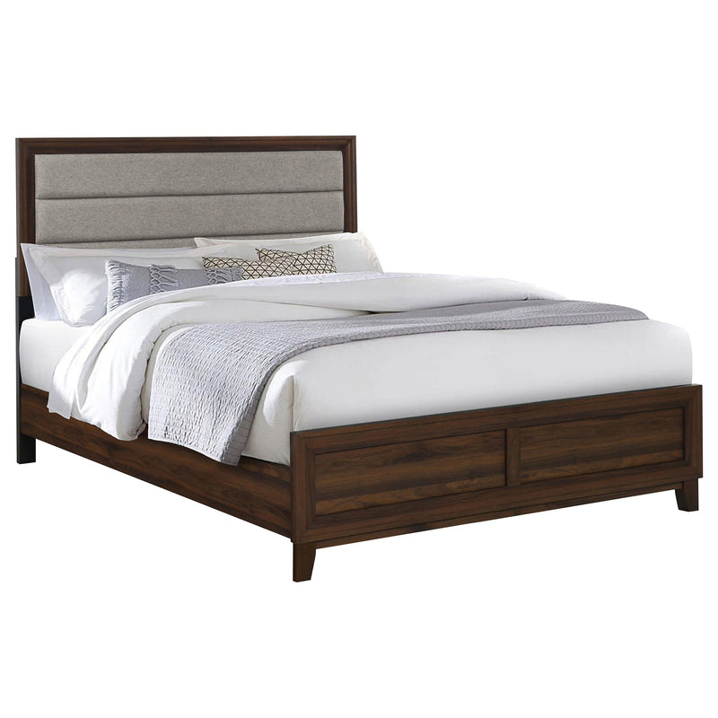 Welsley 50-inch Upholstered Queen Bed Walnut - detail 3