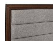 Welsley 50-inch Upholstered Queen Bed Walnut - detail 5