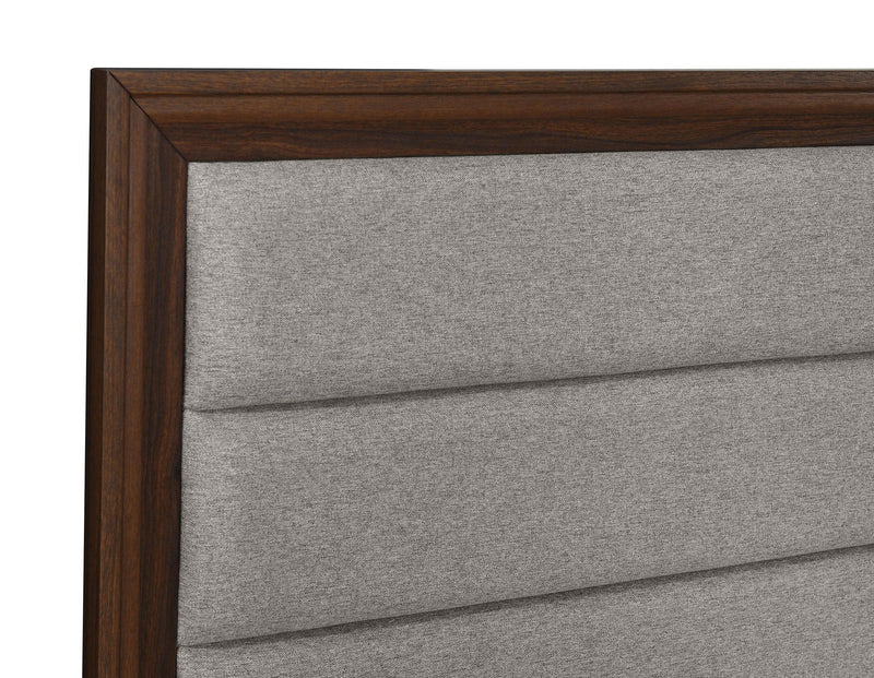 Welsley 50-inch Upholstered Queen Bed Walnut - detail 5