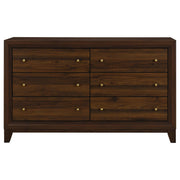 Welsley 6-drawer Dresser Cabinet Walnut - detail 3