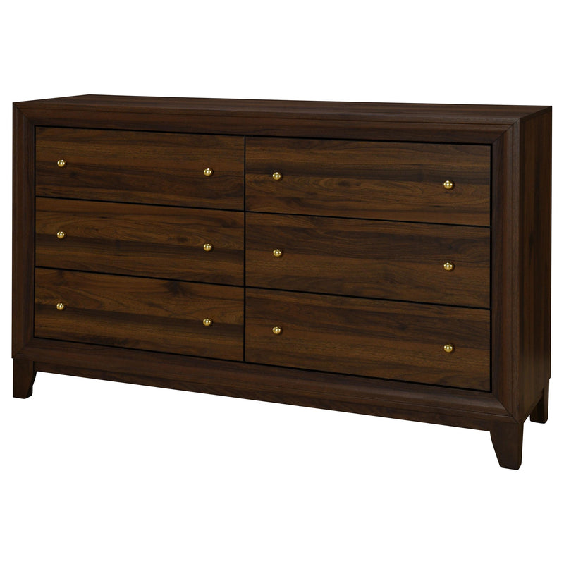 Welsley 6-drawer Dresser Cabinet Walnut - detail 4