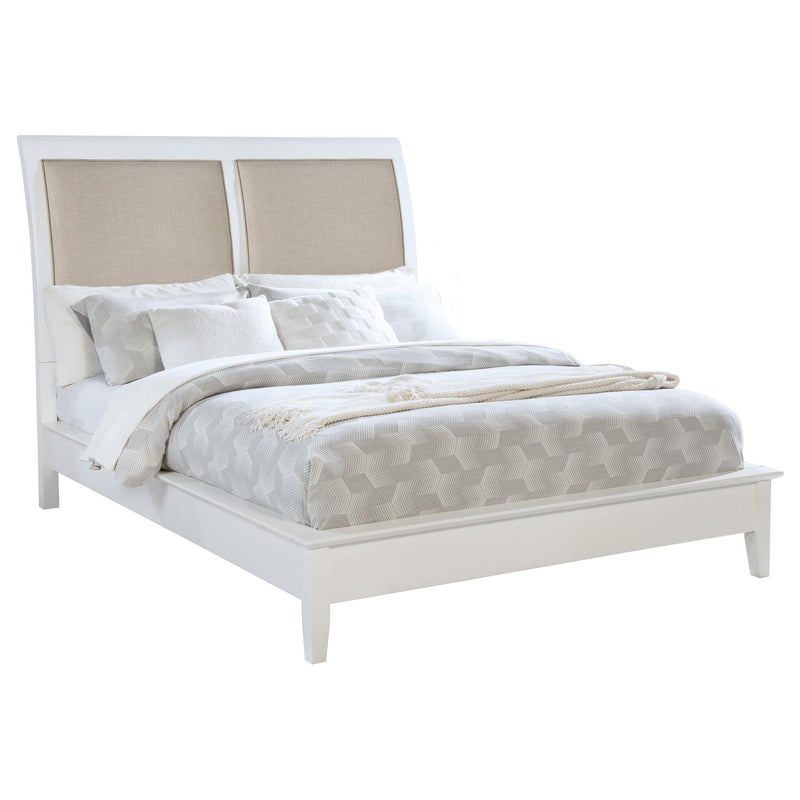 Bexhill 56-inch Upholstered Queen Panel Bed White - detail 3