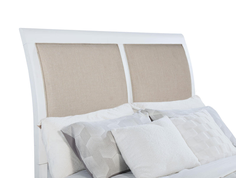 Bexhill 56-inch Upholstered Queen Panel Bed White - detail 5