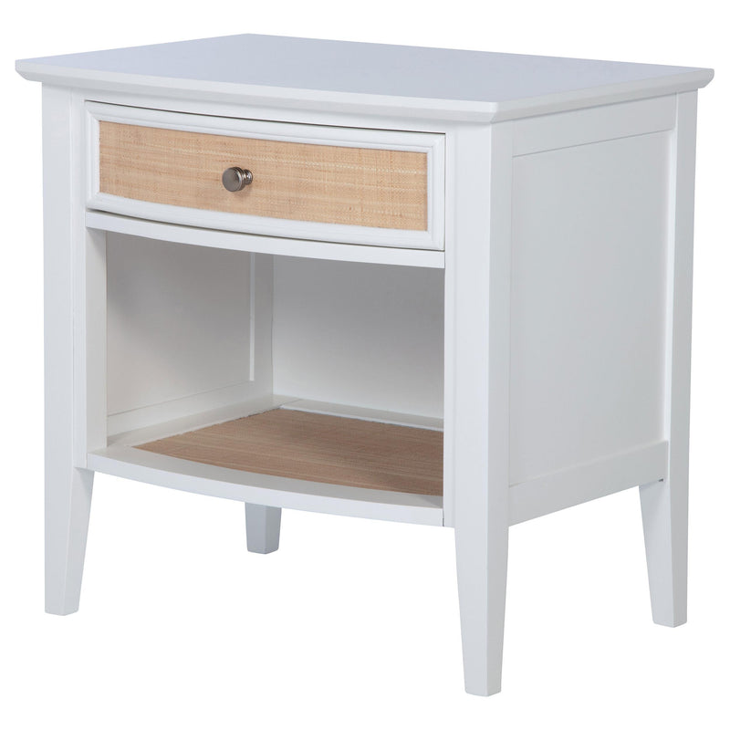 Bexhill 1-drawer Nightstand Bedside Table White - detail 4