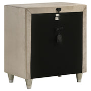 Antonella Upholstered 3-drawer Nightstand Ivory and Camel - detail 6