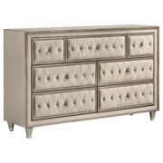 Antonella 7-drawer Upholstered Dresser Ivory and Camel - alternate view