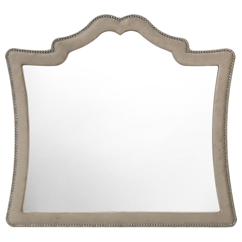 Antonella Upholstered Dresser Mirror Camel - detail 3