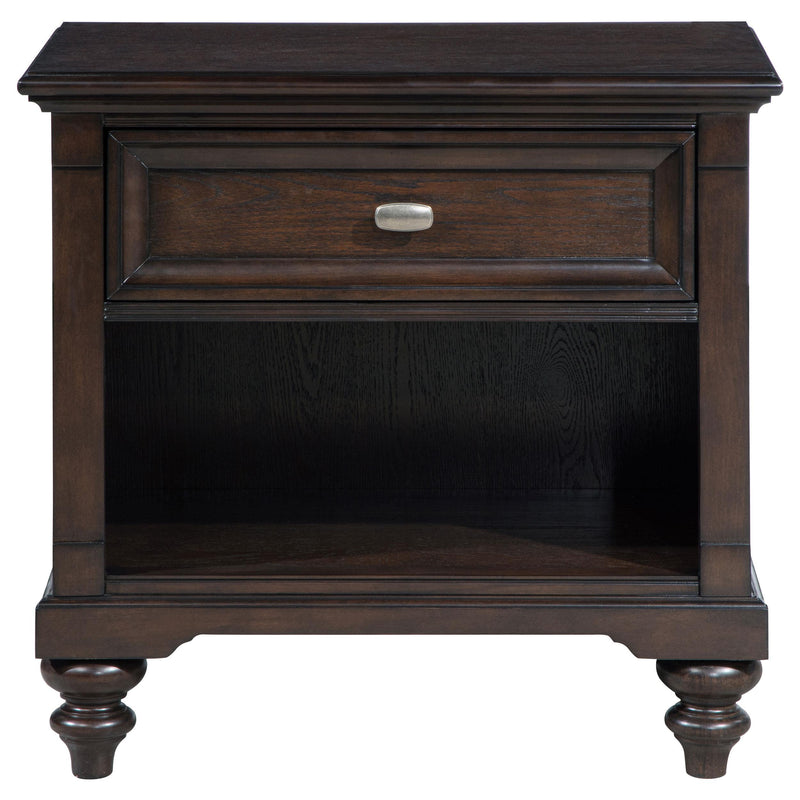Andover 1-drawer Nightstand Bedside Table Dark Oak - detail 3