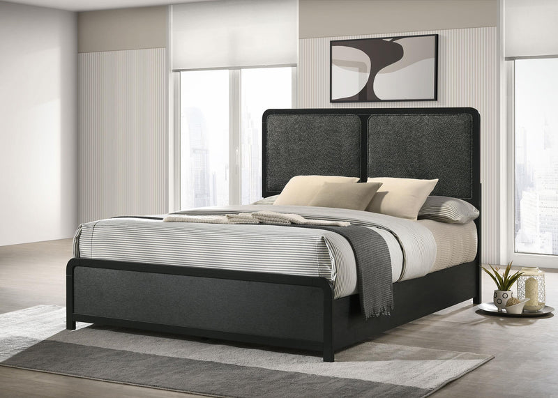 Cavelle 51-inch Upholstered Queen Panel Bed Black