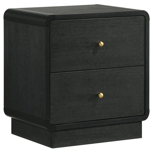 Cavelle 2-drawer Nightstand Bedside Table Black - alternate view