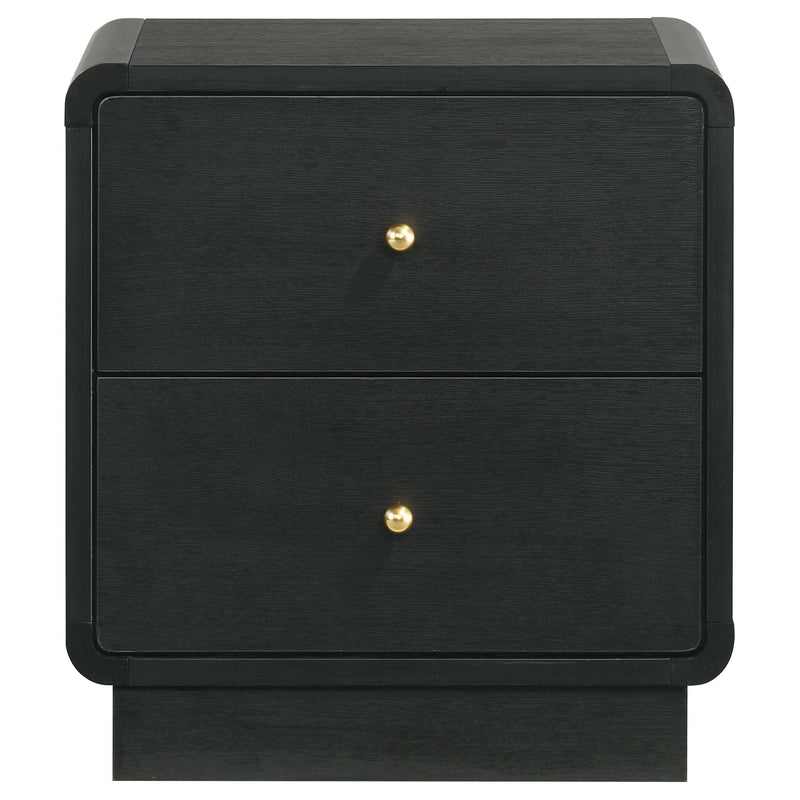 Cavelle 2-drawer Nightstand Bedside Table Black - detail 3