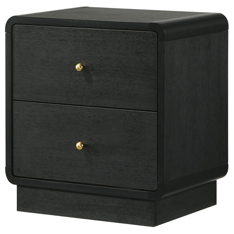 Cavelle 2-drawer Nightstand Bedside Table Black - detail 4