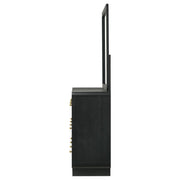 Cavelle 6-drawer Dresser and Mirror Black - detail 5