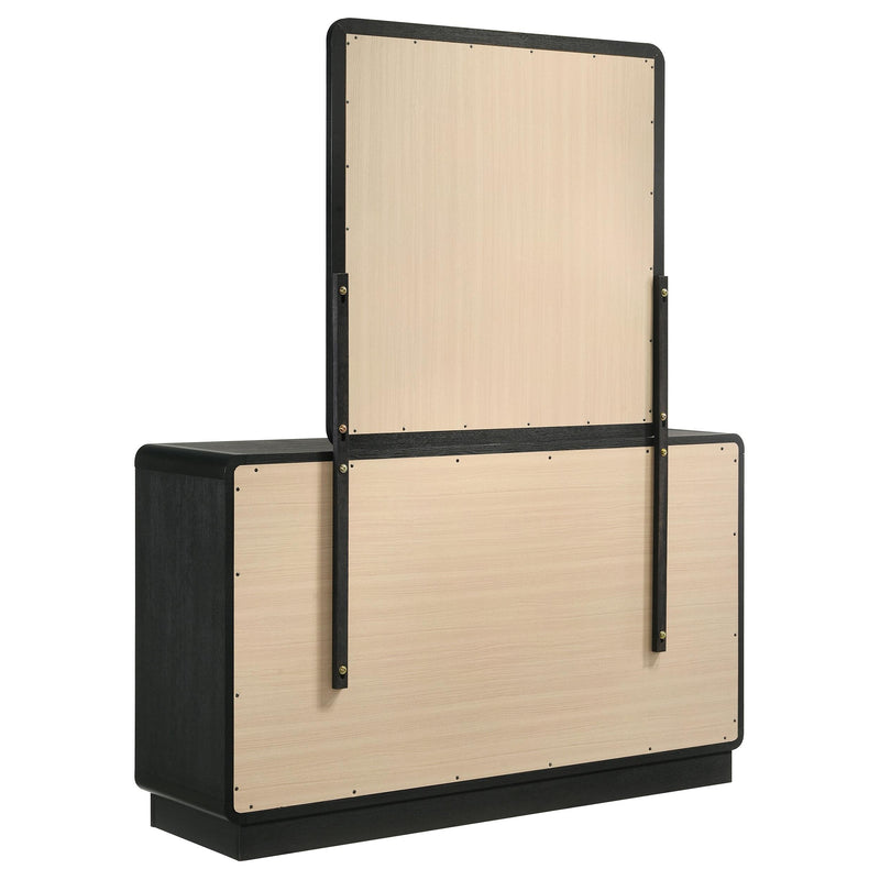 Cavelle 6-drawer Dresser and Mirror Black - detail 6