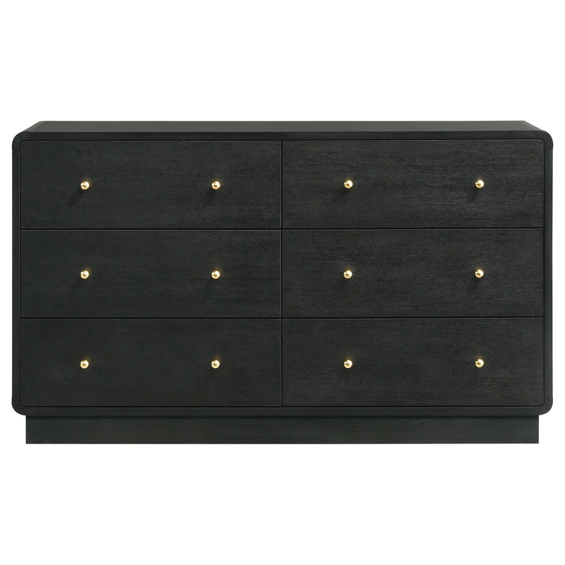 Cavelle 6-drawer Dresser Cabinet Black - detail 3