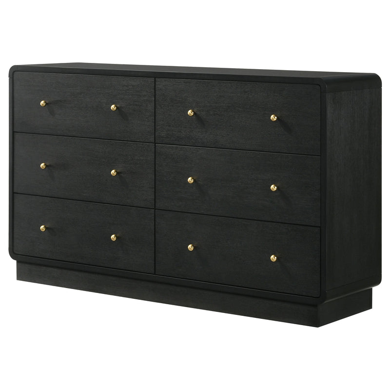 Cavelle 6-drawer Dresser Cabinet Black - detail 4