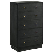 Cavelle 5-drawer Chest of Drawers Black - alternate view