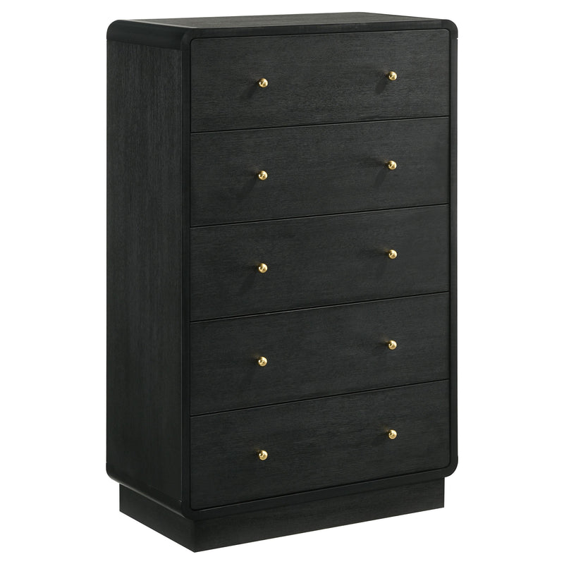 Cavelle 5-drawer Chest of Drawers Black - alternate view