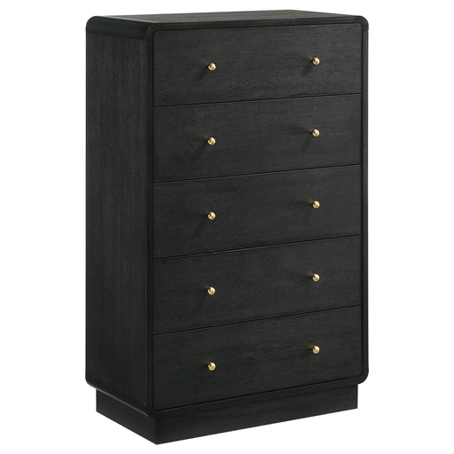 Cavelle 5-drawer Chest of Drawers Black - alternate view