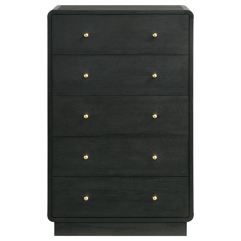 Cavelle 5-drawer Chest of Drawers Black - detail 3