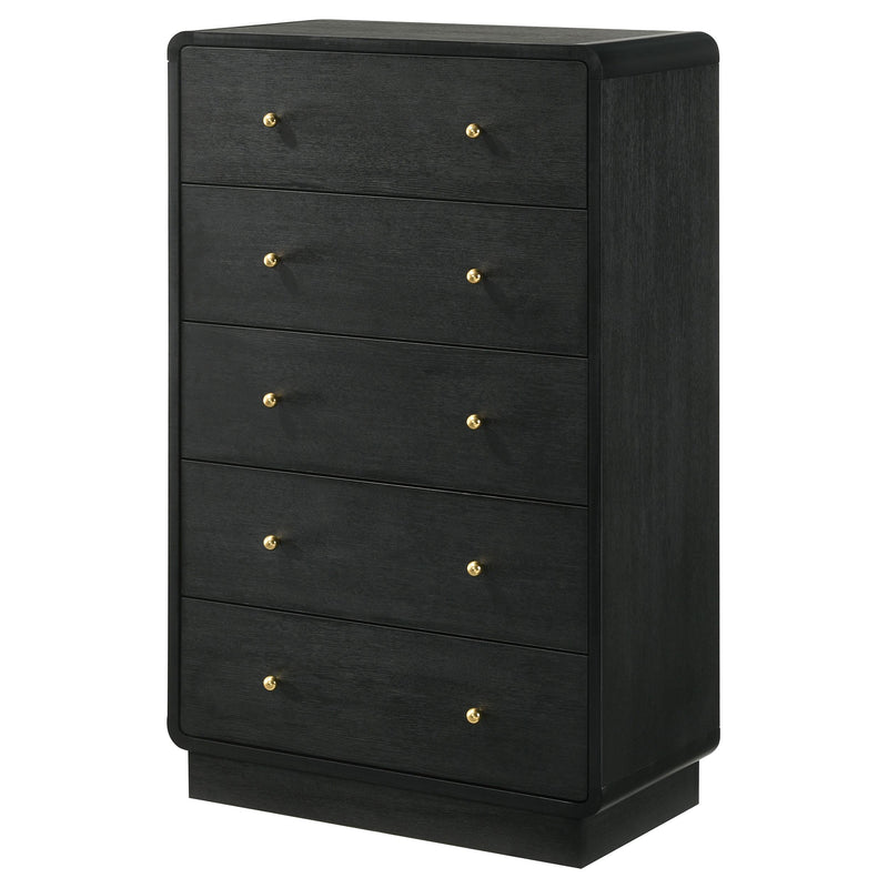 Cavelle 5-drawer Chest of Drawers Black - detail 4