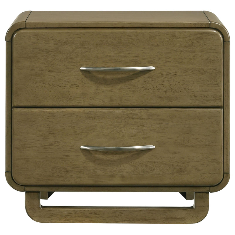 Amsbury 2-drawer Nightstand Bedside Table Nutmeg - detail 3