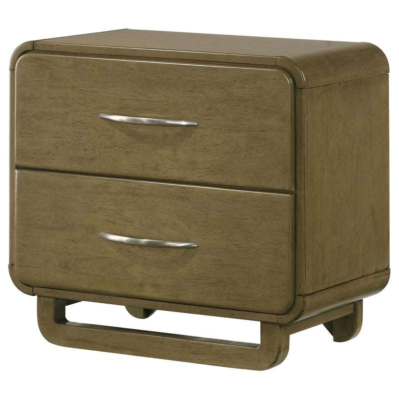Amsbury 2-drawer Nightstand Bedside Table Nutmeg - detail 4