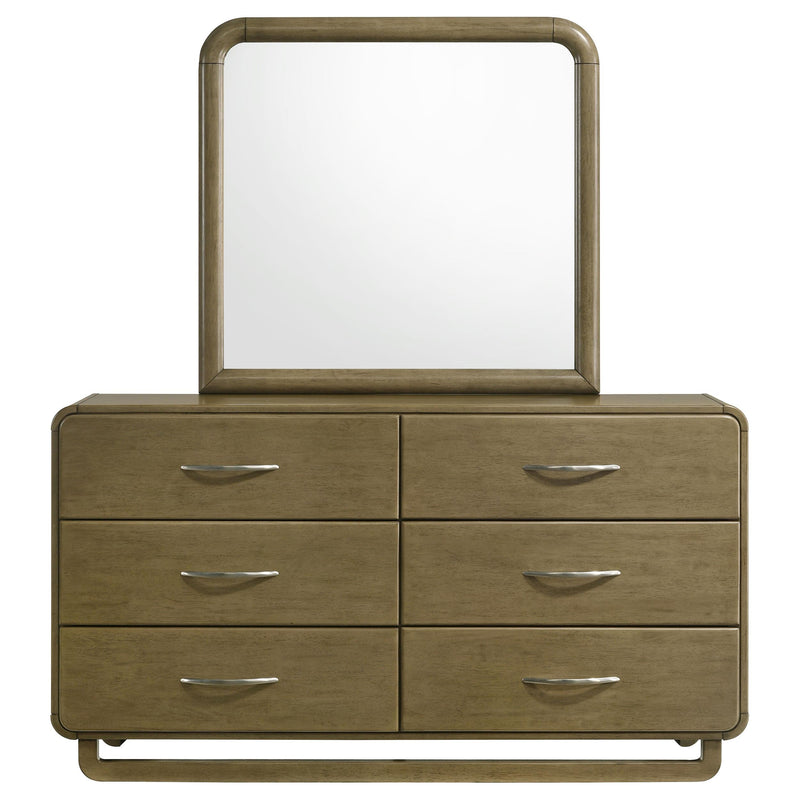 Amsbury 6-drawer Dresser and Mirror Nutmeg - detail 3