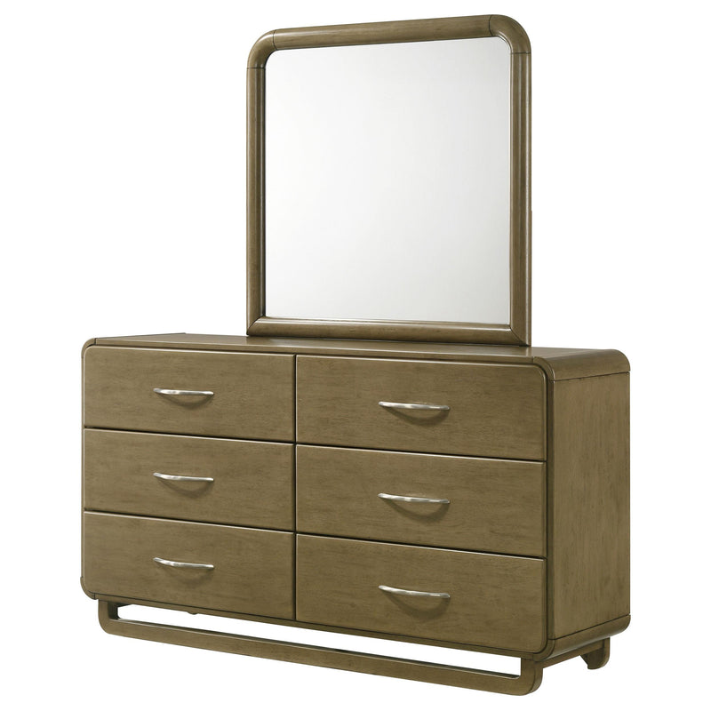 Amsbury 6-drawer Dresser and Mirror Nutmeg - detail 4