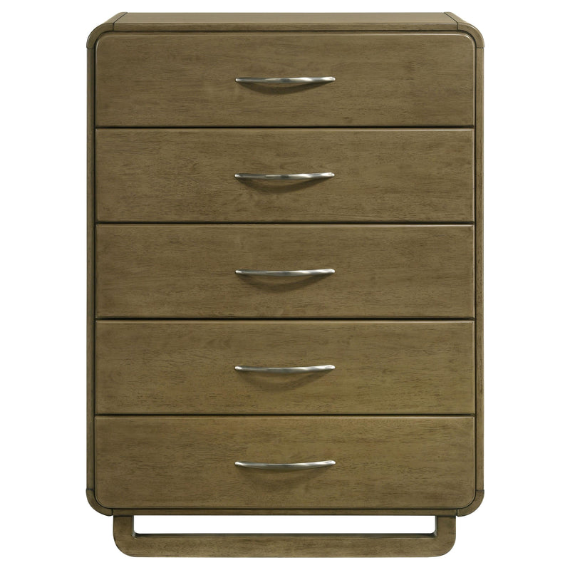 Amsbury 5-drawer Chest of Drawers Nutmeg - detail 3