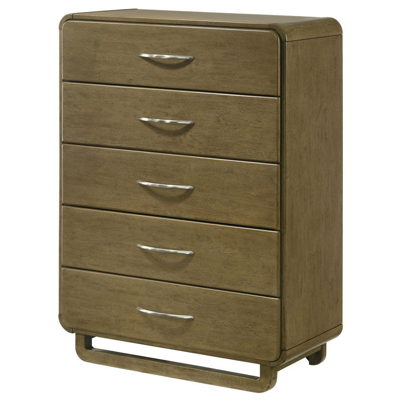 Amsbury 5-drawer Chest of Drawers Nutmeg - detail 4