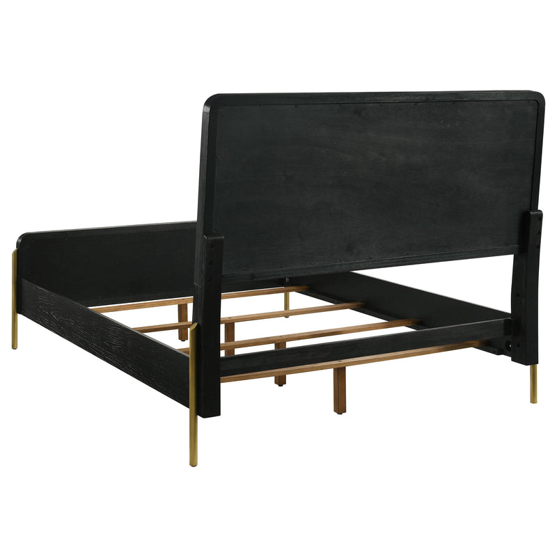 Arini Rattan Queen Panel Bed Black and Natural - detail 4