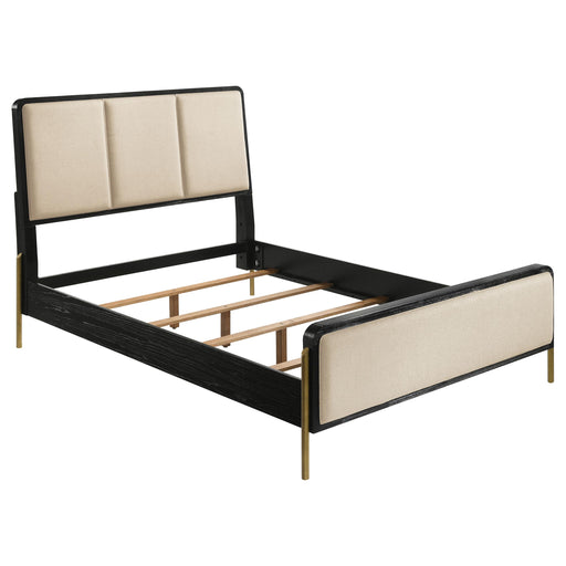 Arini 56-inch Queen Panel Bed Cream and Black - alternate view