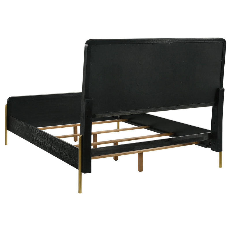 Arini 56-inch Queen Panel Bed Cream and Black - detail 4