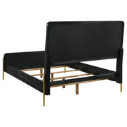 Arini Upholstered Queen Panel Bed Black and Grey - detail 4