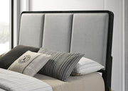 Arini Upholstered Queen Panel Bed Black and Grey - detail 5