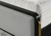 Arini Upholstered Queen Panel Bed Black and Grey - detail 6