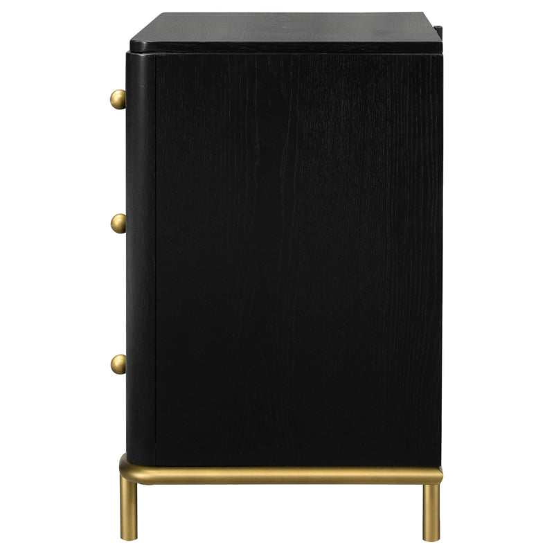 Arini 3-drawer Nightstand Black - detail 5