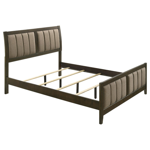 Wilkes 51-inch Upholstered Queen Bed Dark Cocoa - alternate view