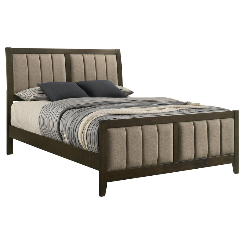 Wilkes 51-inch Upholstered Queen Bed Dark Cocoa - detail 3