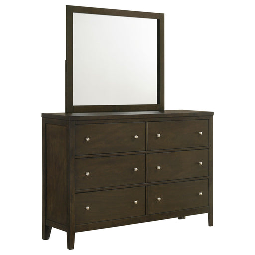 Wilkes 6-drawer Dresser and Mirror Dark Cocoa - alternate view