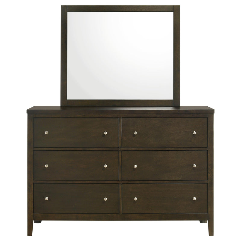 Wilkes 6-drawer Dresser and Mirror Dark Cocoa - detail 3