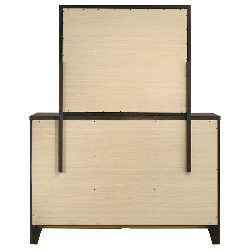 Wilkes 6-drawer Dresser and Mirror Dark Cocoa - detail 7