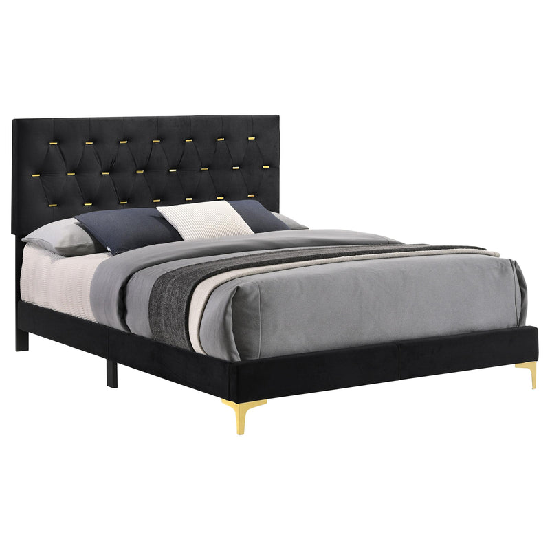Kendall Upholstered Queen Panel Bed Black - detail 3
