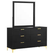 Kendall 6-drawer Dresser with Mirror Black - alternate view
