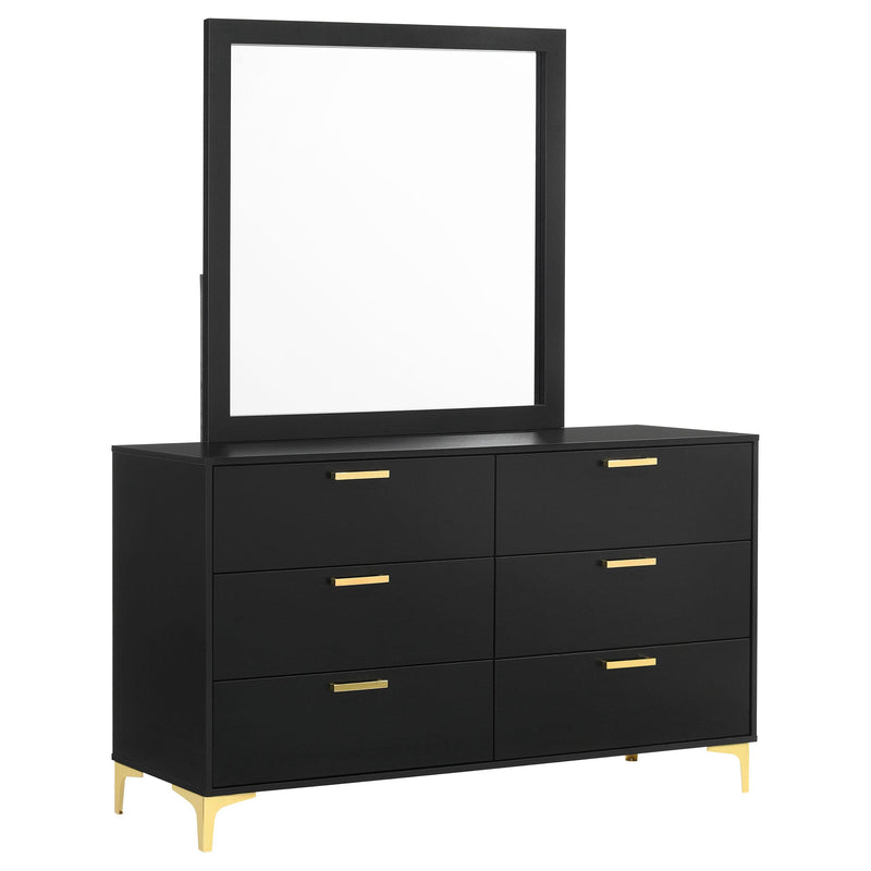 Kendall 6-drawer Dresser with Mirror Black - alternate view