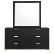 Kendall 6-drawer Dresser with Mirror Black - detail 3