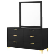 Kendall 6-drawer Dresser with Mirror Black - detail 4