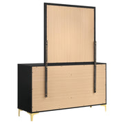 Kendall 6-drawer Dresser with Mirror Black - detail 6